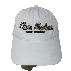 Town Talk Men's Strapback Clover Meadows Golf Course Hat White Adjustable